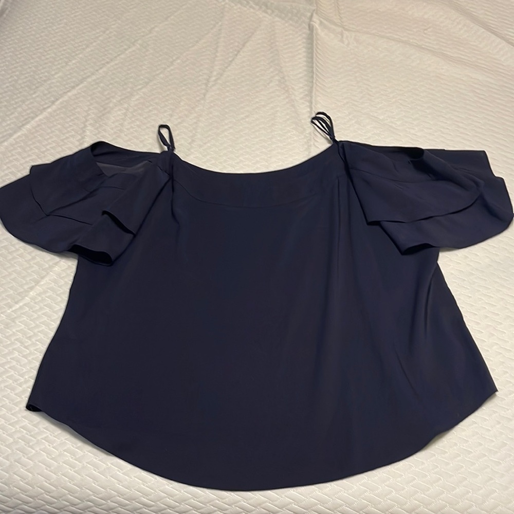 New York & Company off the shoulder blouse.  Dark blue size large